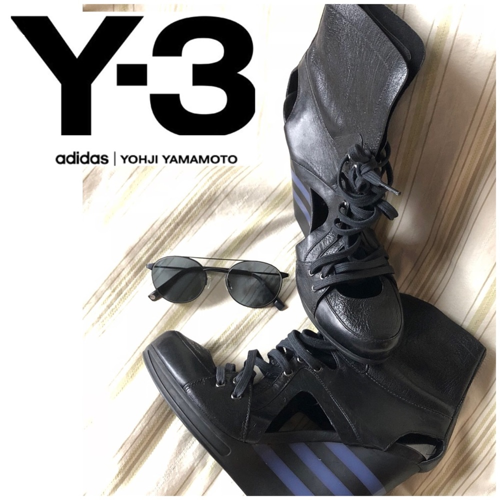 🆕Y3 Adidas Y-3 Platform Leather Wedge NWOT